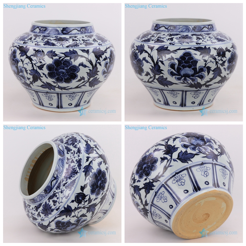 Yuan dynasty porcelain flowerpot flower pattern