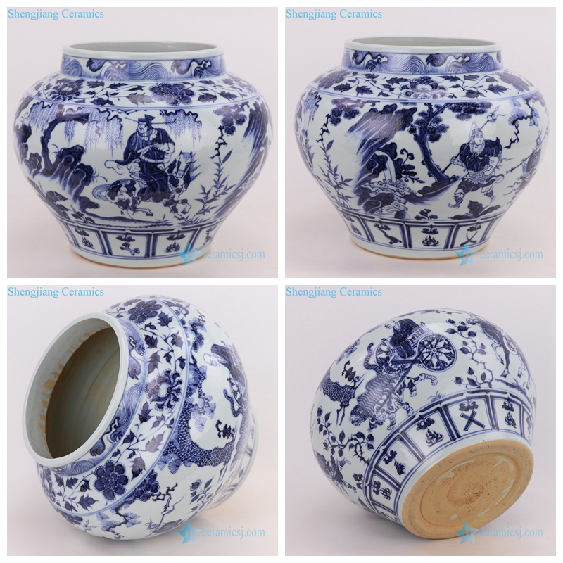 Yuan dynasty porcelain flowerpot figure pattern