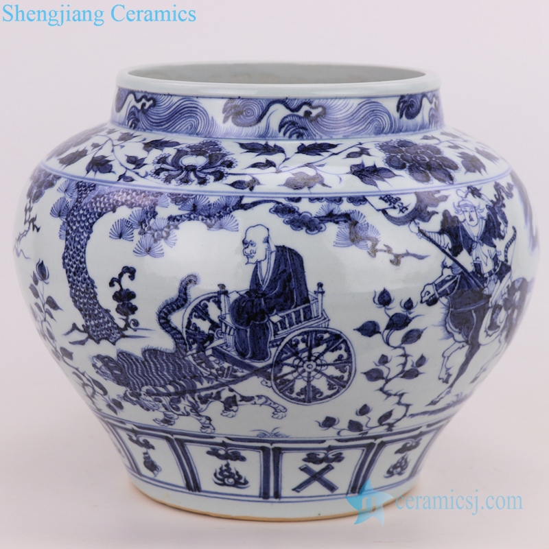 Yuan dynasty porcelain flowerpot figure pattern