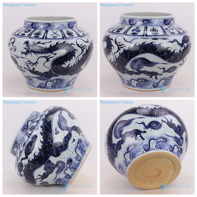 Yuan dynasty porcelain flowerpot drgon pattern