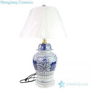 Traditional hand-painted ceramic lamp front view