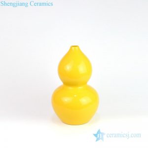 Bright yellow gourd - shaped lamp front view