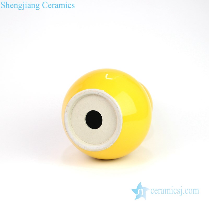 Bright yellow gourd - shaped lamp bottom view