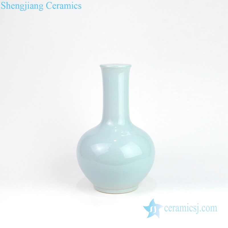 Light blue classic vase shape lamp front view