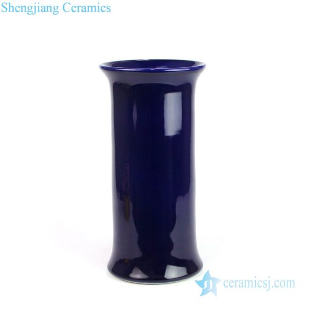 Jingdezhen dark blue ceramic lamp shade front view 