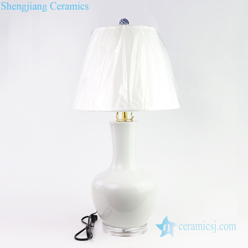 Plain color beautiful ceramic lamp front view