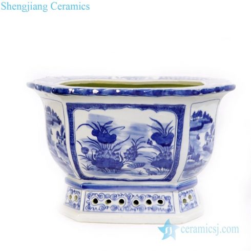 high quality ceramic flower pot with flower and bird design