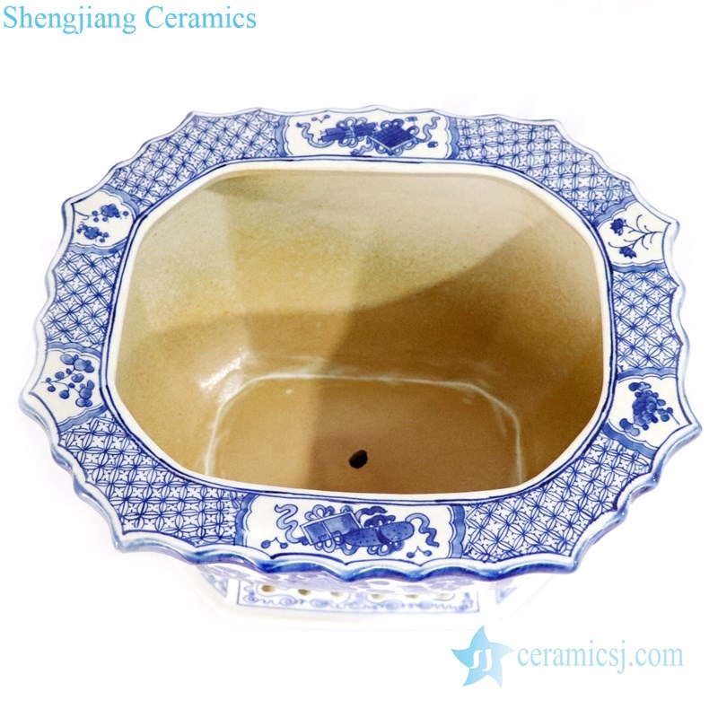 high quality ceramic flower pot with flower and bird design
