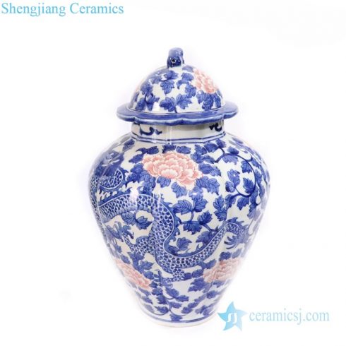 multicolored ceramic jar with lid