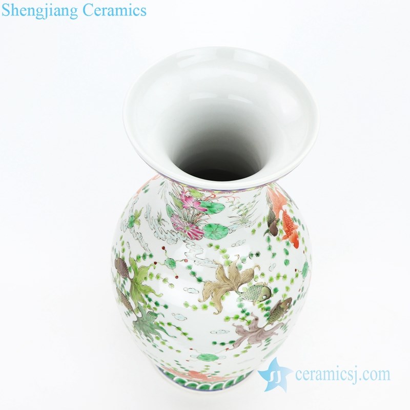 hand painted famille rose ceramic vase