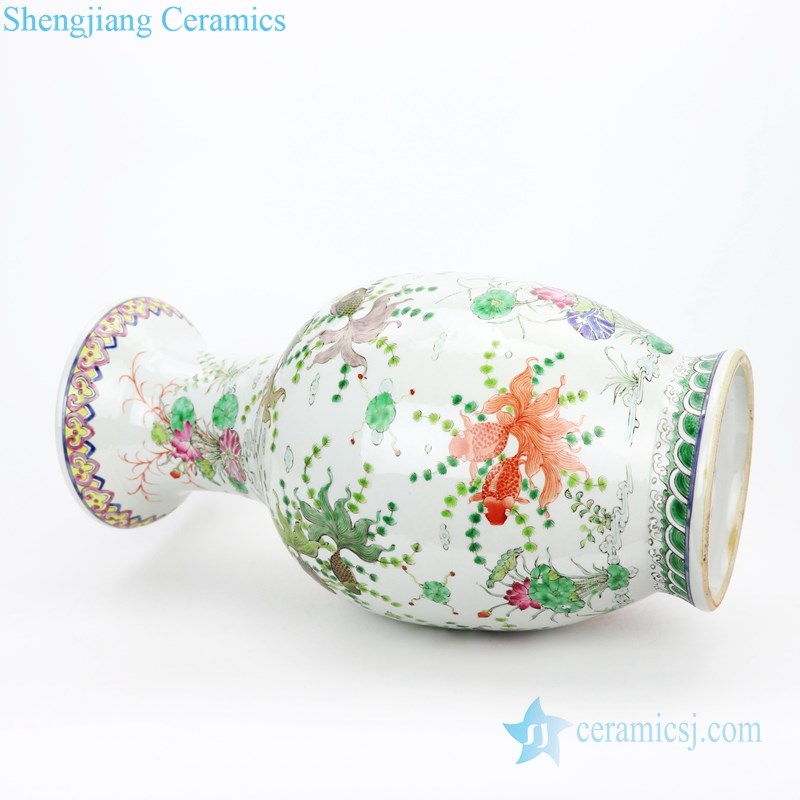 hand painted famille rose ceramic vase