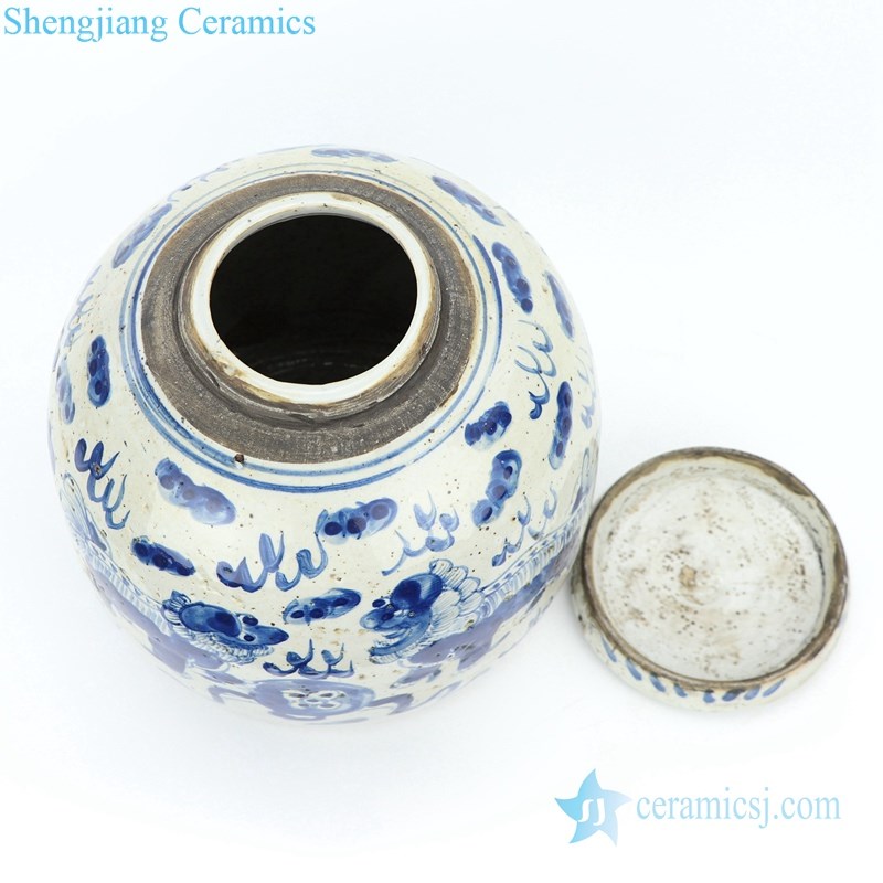 small blue and white covered tea pot