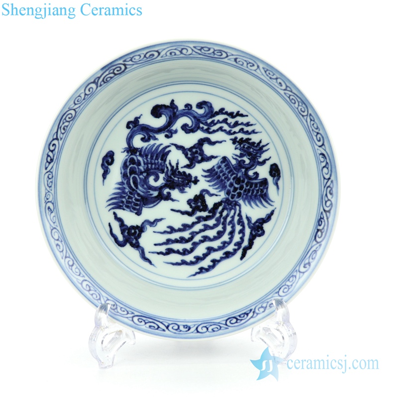 pheonix and dragon design ceramic plate