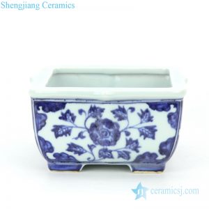 floral ceramic with four sides flower pot