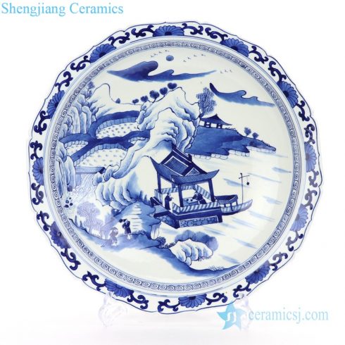 decorative blue and white plate