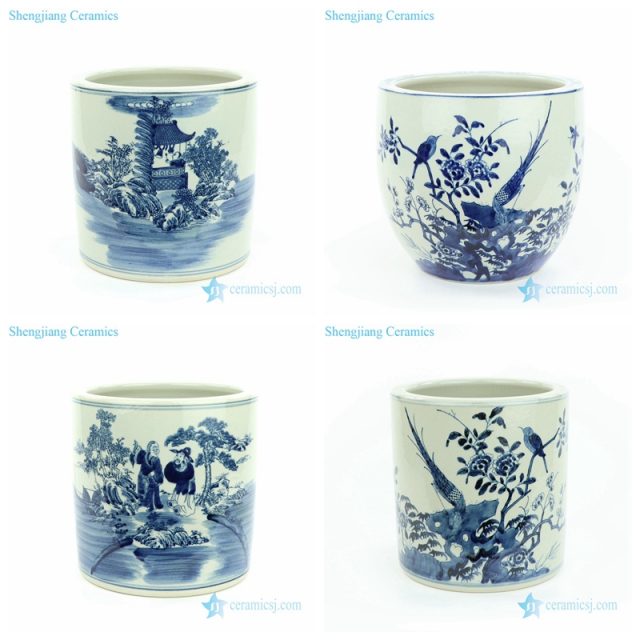 bird floral porcelain vase