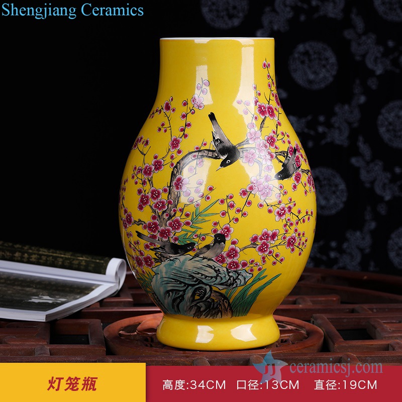 yellow porcelain vase