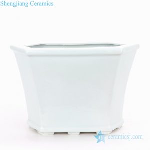 Jingdezhen plain white porcelain pot front view