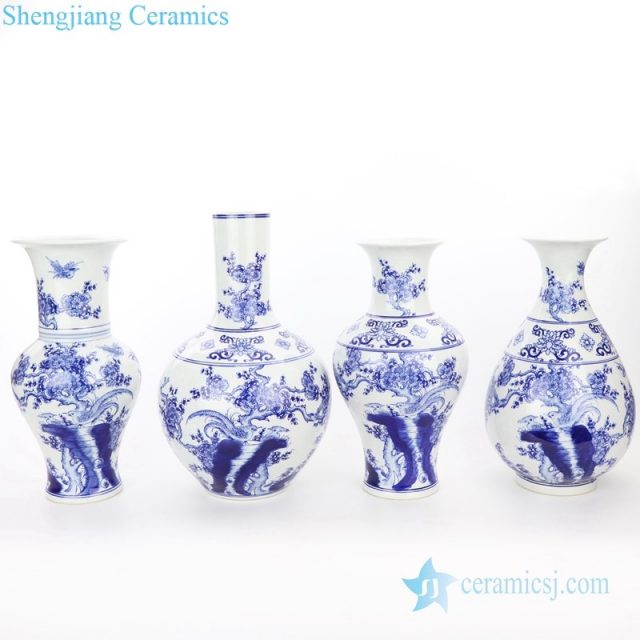 artistic blue and white porcelain vase