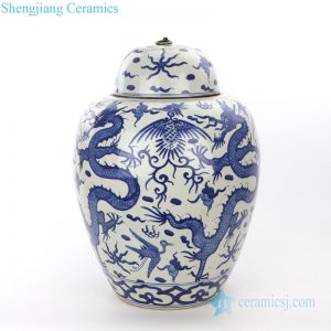 traditional blue and white ceramic jar