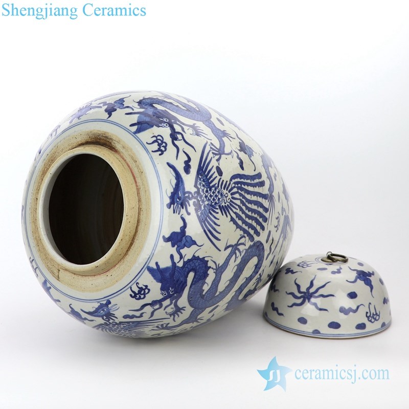 traditional blue and white ceramic jar 