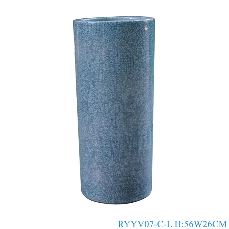RYYV07-C-L Chinese handmade enamel blue decorative ceramic vases
