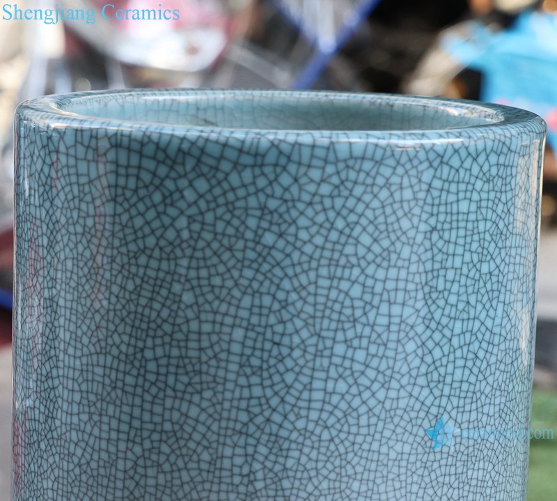 RYYV07-C-L Chinese handmade enamel blue decorative ceramic vases