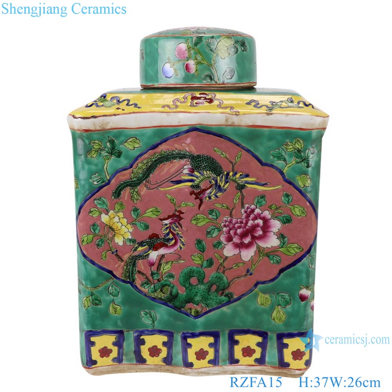 RZFA15 Jingdezhen handmade powdery ceramic square storage tank