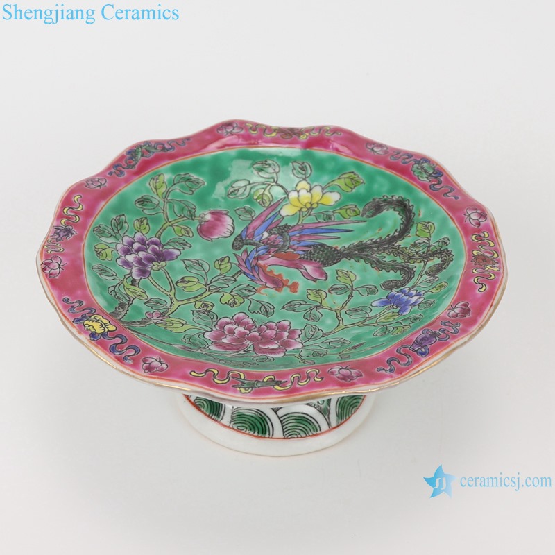 RZFA20-A Chinese handmade Powder enamel porcelain tray fruit tray