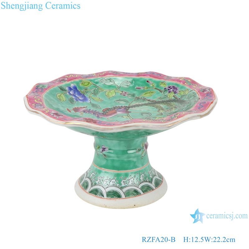 RZFA20-B Chinese handmade Powder enamel porcelain tray fruit tray