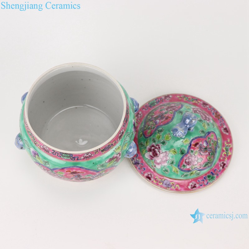 RZFA26-A Chinese handmade powder enamel ceramic rice container sets