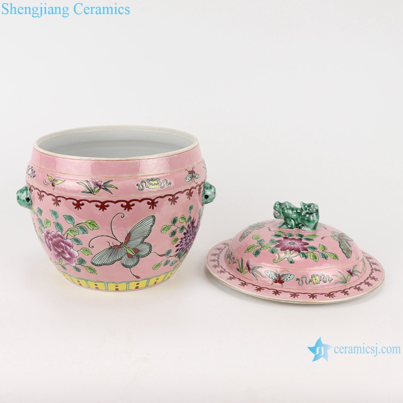 RZFA27 Chinese handmade powder enamel ceramic rice container sets