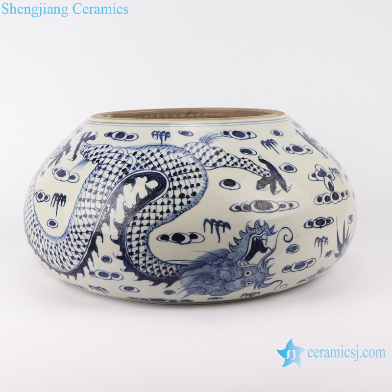 RZFH25 Chinese handmade blue and white porcelain pots dragon design