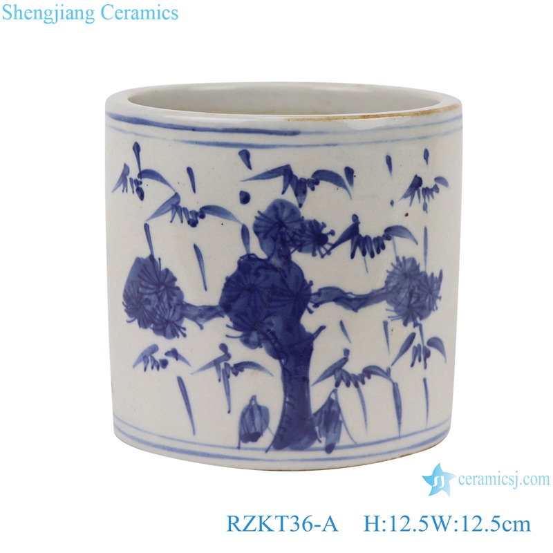 RZKT36-A Chinese blue and white ceramic pots multi-pattern sets pen container