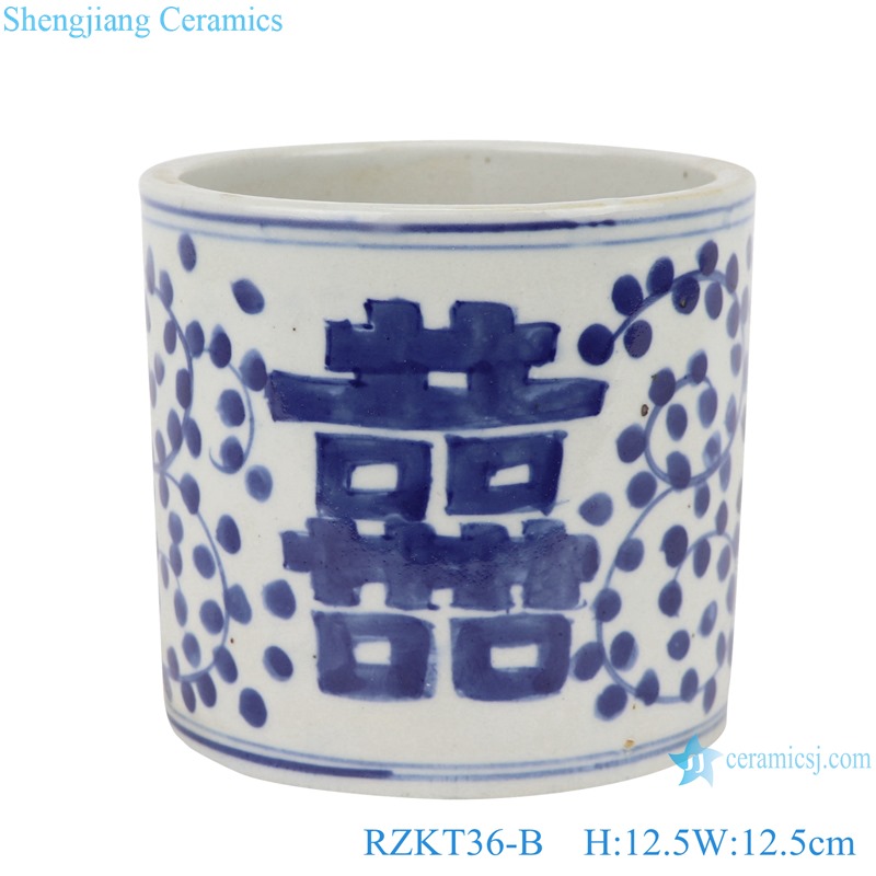 RZKT36-B Chinese blue and white ceramic pots multi-pattern sets pen container
