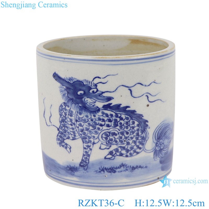 RZKT36-C Chinese blue and white ceramic pots multi-pattern sets pen container