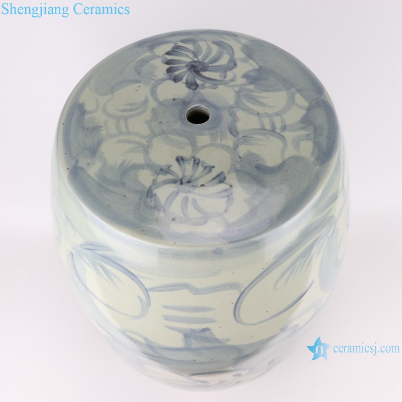 RZNA04-B Chinese handmade light blue pattern porcelain stools