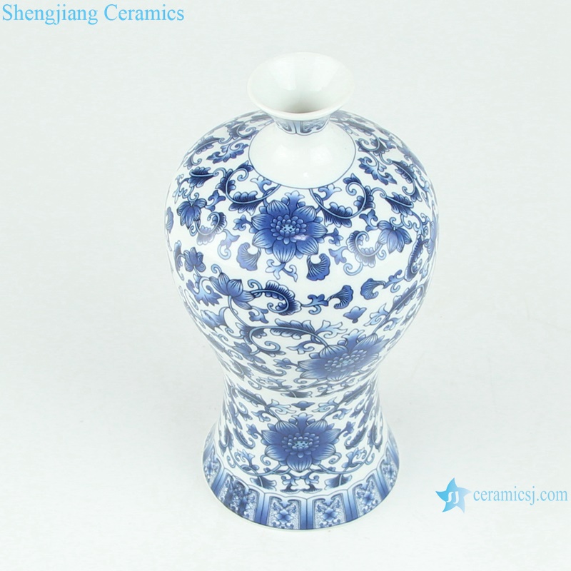 RZRZ01 wholesale cheap classic floral blue and white ceramic vase for decoration