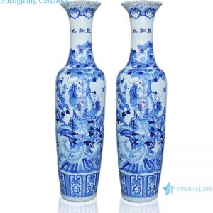 RZRi09-A Blue and white porcelain hand painted birds facing Phoenix large vases