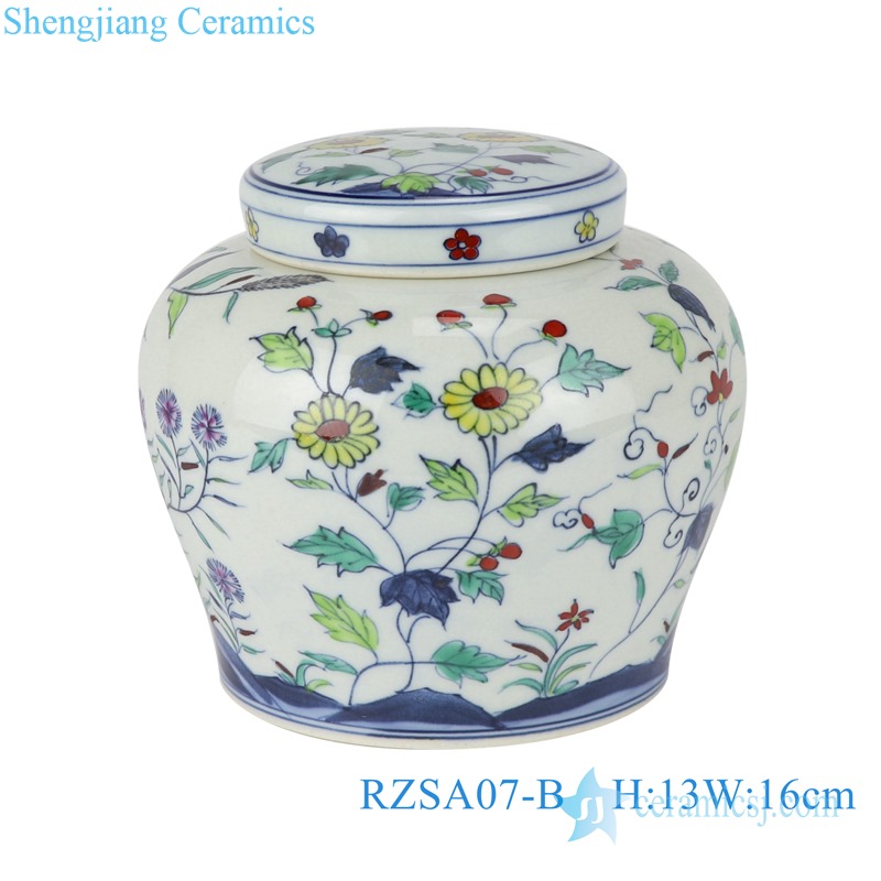 RZSA07-B Jingdezhen handmade clashing color design ceramic jars