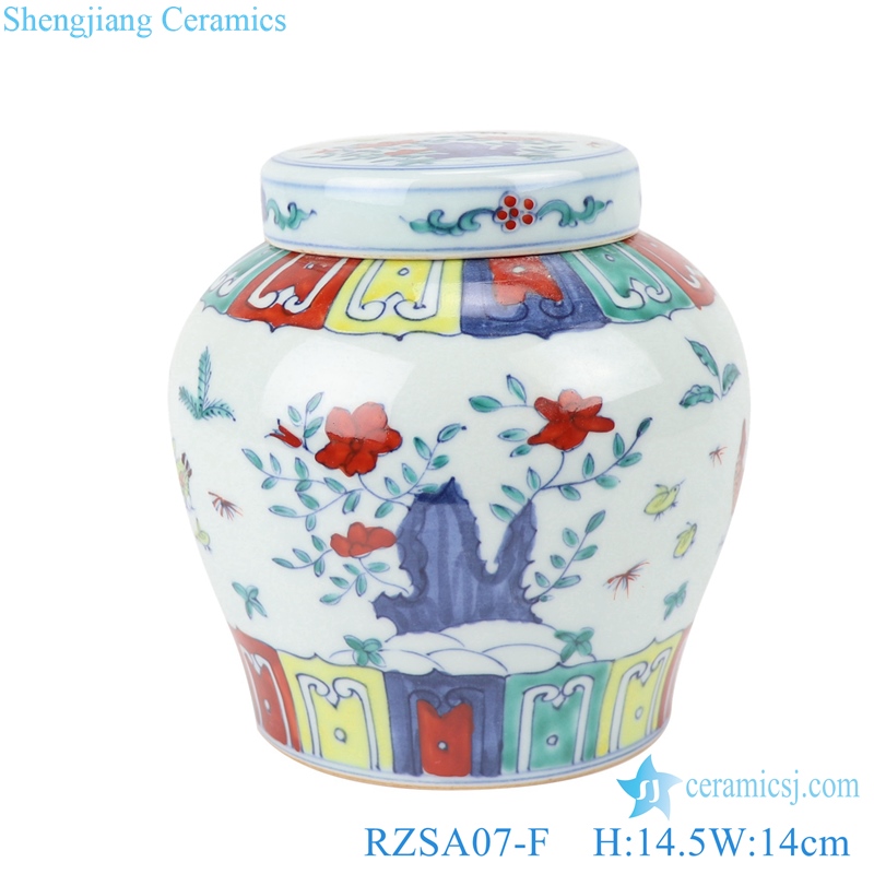 RZSA07-F Jingdezhen handmade clashing color design ceramic jars