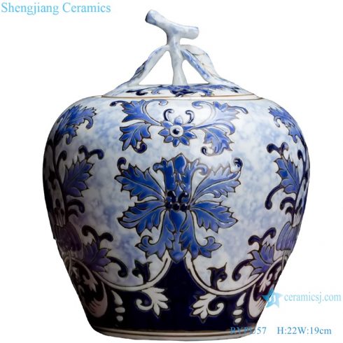 RYPU57 Chinese blue and white ceramic & porcelain jar pot home furniture articles for home decoration