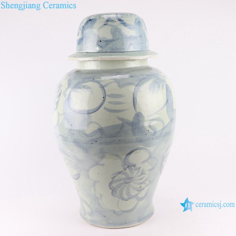 DS-RZNA19 Blue and white porcelain hand-painted Jingdezhen pure handmade large porcelain ceramic temple jar ginger jars