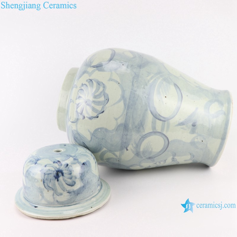 DS-RZNA19 Blue and white porcelain hand-painted Jingdezhen pure handmade large porcelain ceramic temple jar ginger jars