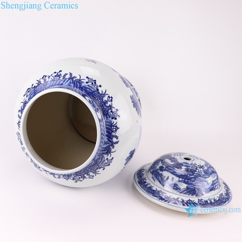 Blue and white landscape jar ceramic table lamp-profile-inside