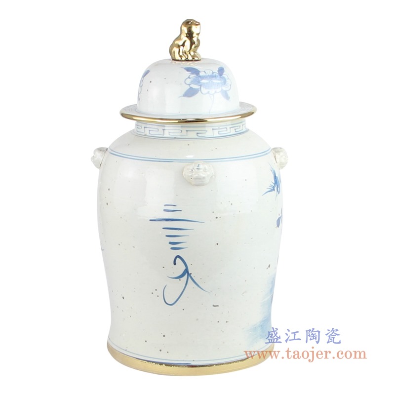 RYKB156-A handmade ceramic blue and white ginger jar flower patterns 