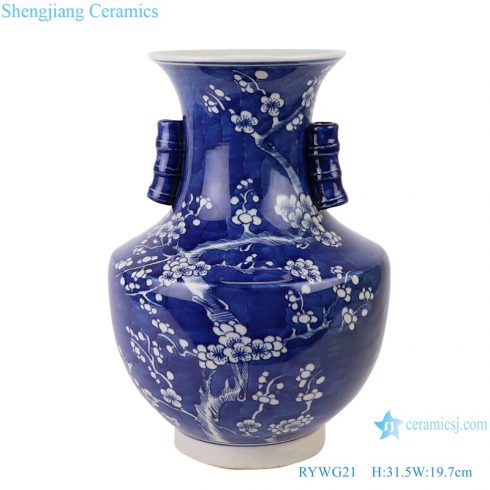 RYWG21_ Chinese blue and white porcelain vases crack plum blossom pattern home furniture dining room table vase