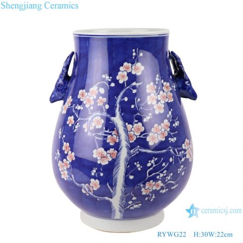 RYWG22 Vintage blue and white porcelain Ice plum flower pattern porcelain vases for home decor 