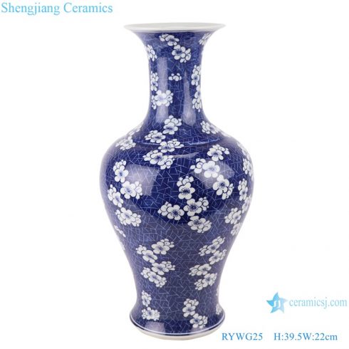 RYWG25 Antique Jingdezhen blue and white porcelain vases Crack Plum blossom pattern home furniture floor vases