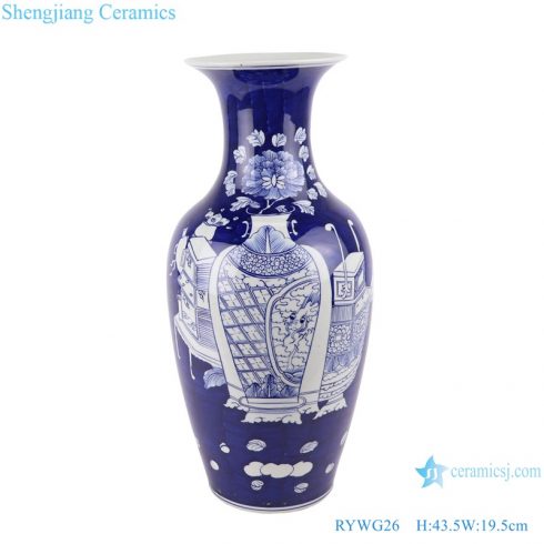 RYWG26 44cm Large floor vase Chinese blue and white Ice plum flower Pattern for home deco